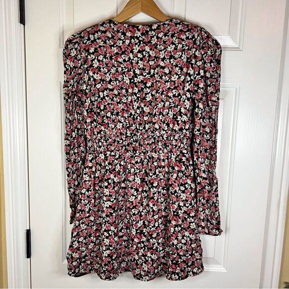 Zara Basic Fully Lined All Over Floral Shirred A-Line Dress Size Medium - Picture 6 of 10
